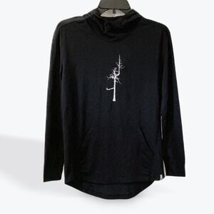 Levelwear T Shirt Hoodie Ghost Tree Black Lightweight Long Sleeve Women's S‎ P